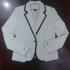 Merona Off Whit Cream Polka Dot Spot Blazer Jacket